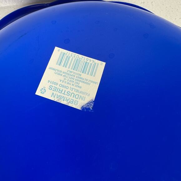 Vintage Snowman Snowflake Winter Serving Bowl Navy Blue Scallop Edge Holiday - Picture 6 of 7